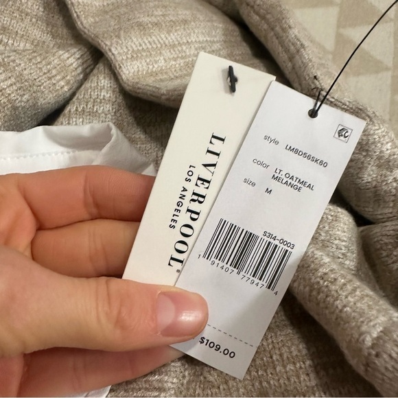 Liverpool Los Angeles Two-Fer Collared Sweater Mélange Sweater Yarn - Picture 4 of 4